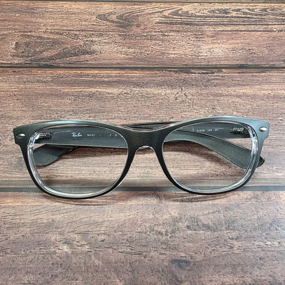 Ray-Ban RB 2132 New Wayfarer Eyeglasses Charcoal Grey Clear 55-18-145 Italy